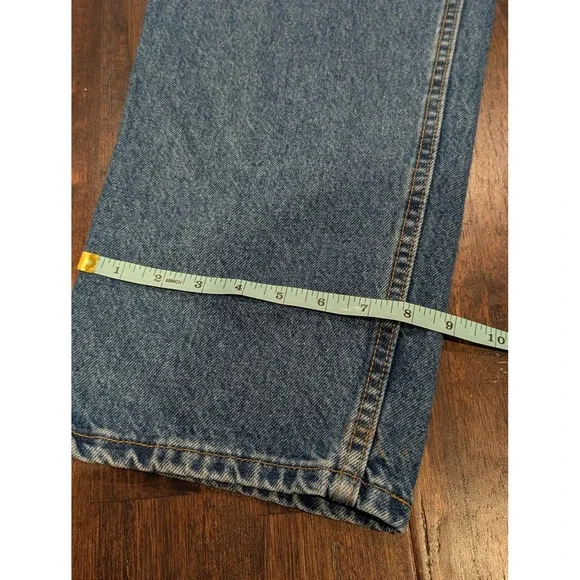 Vintage 90s Levi's 540 Jeans 38x32 Blue Relaxed Straight Leg Denim Orange Tab - Picture 10 of 11